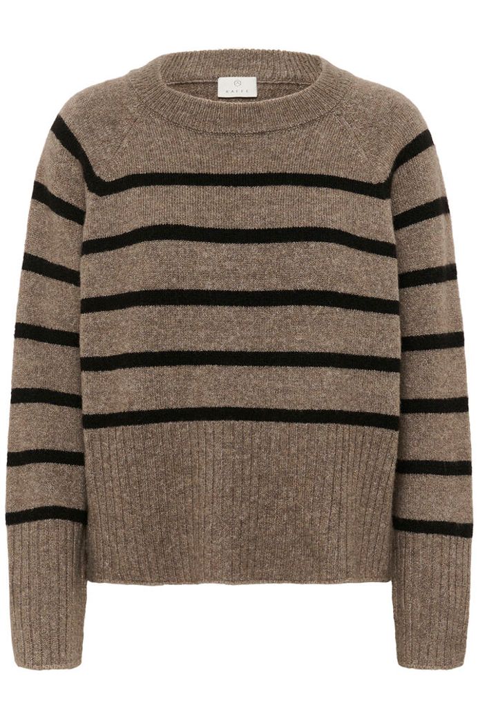 KAerin Knit Pullover - Morel Melange Black Stripe