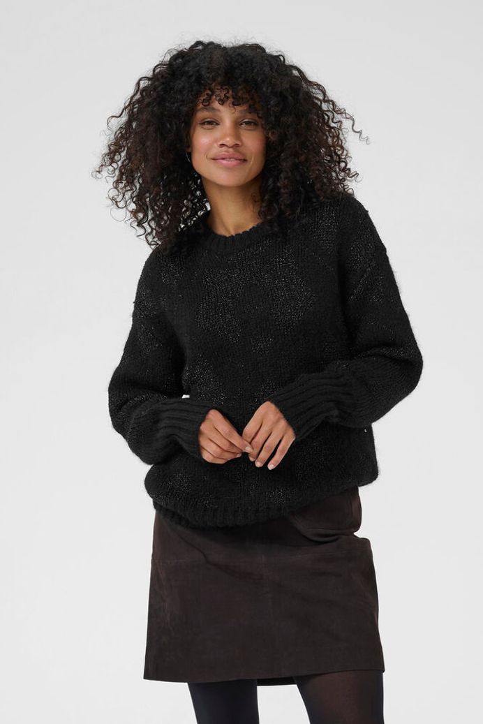 KAsandra Knit Pullover - Black Silver Lurex
