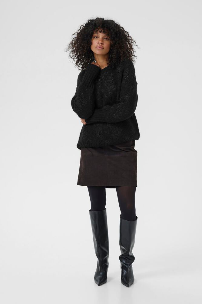 KAsandra Knit Pullover - Black Silver Lurex