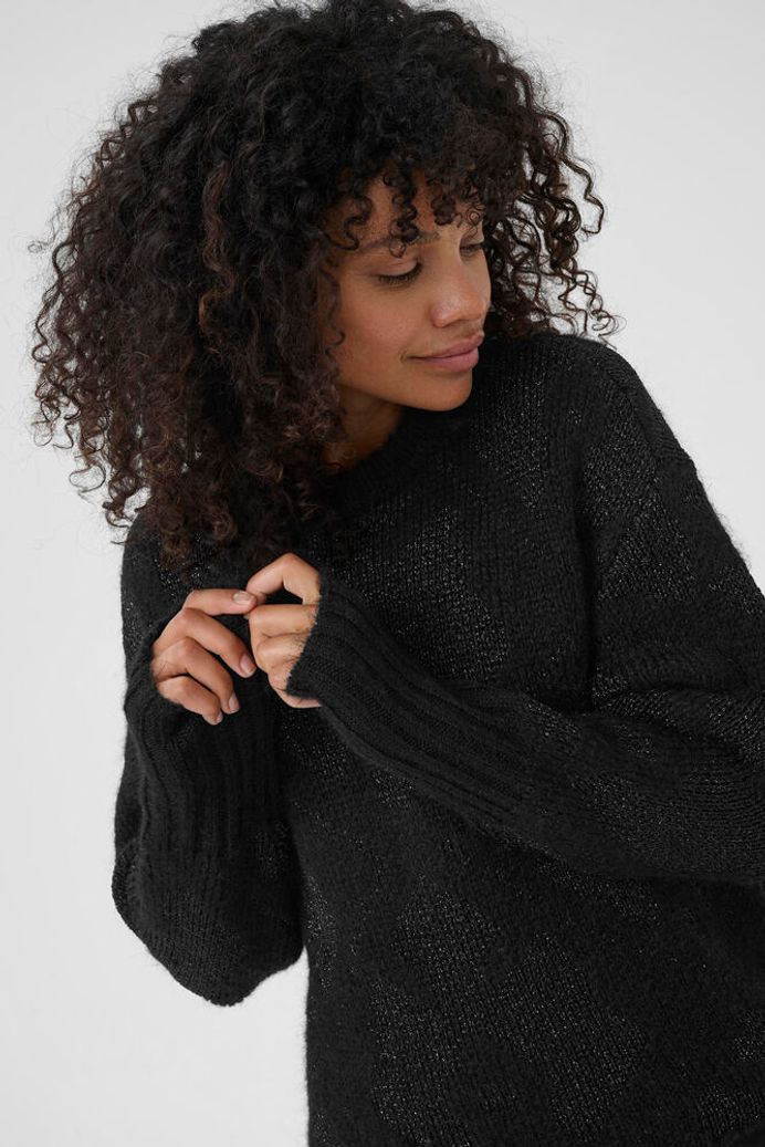 KAsandra Knit Pullover - Black Silver Lurex