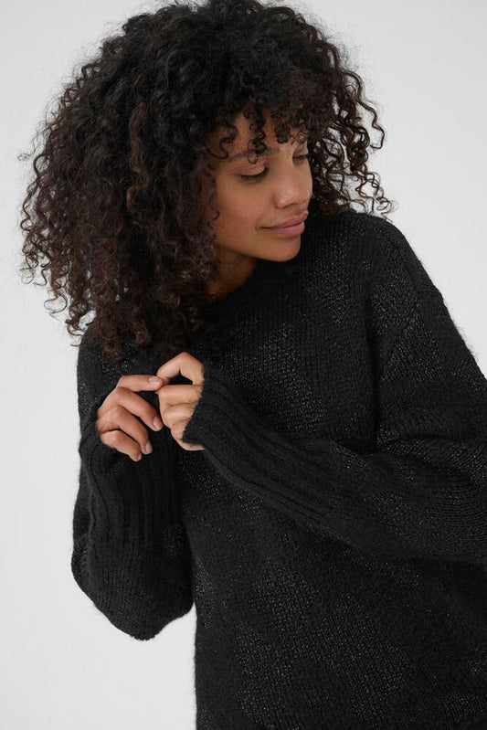KAsandra Knit Pullover - Black Silver Lurex