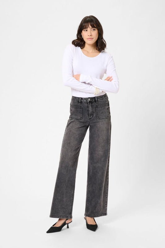 KAbrook High Waisted Jeans - Grey Vintage Wash