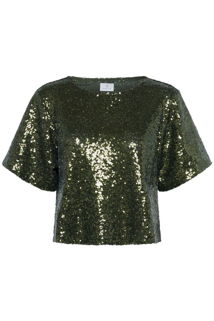 KAmiranda Sequin Blouse - Ivy Green
