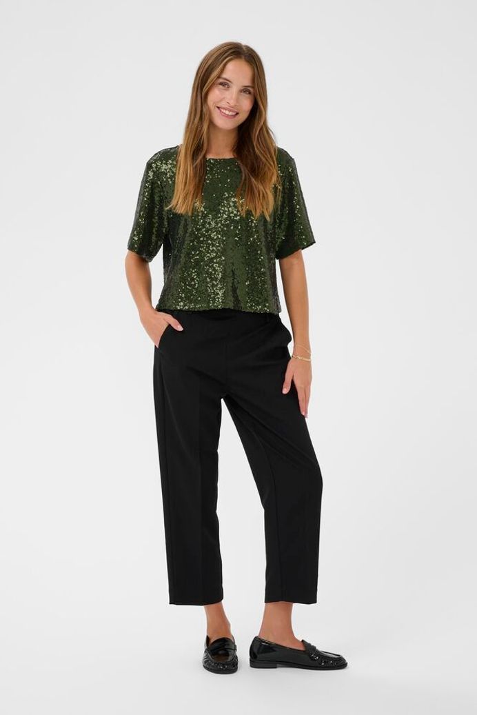 KAmiranda Sequin Blouse - Ivy Green