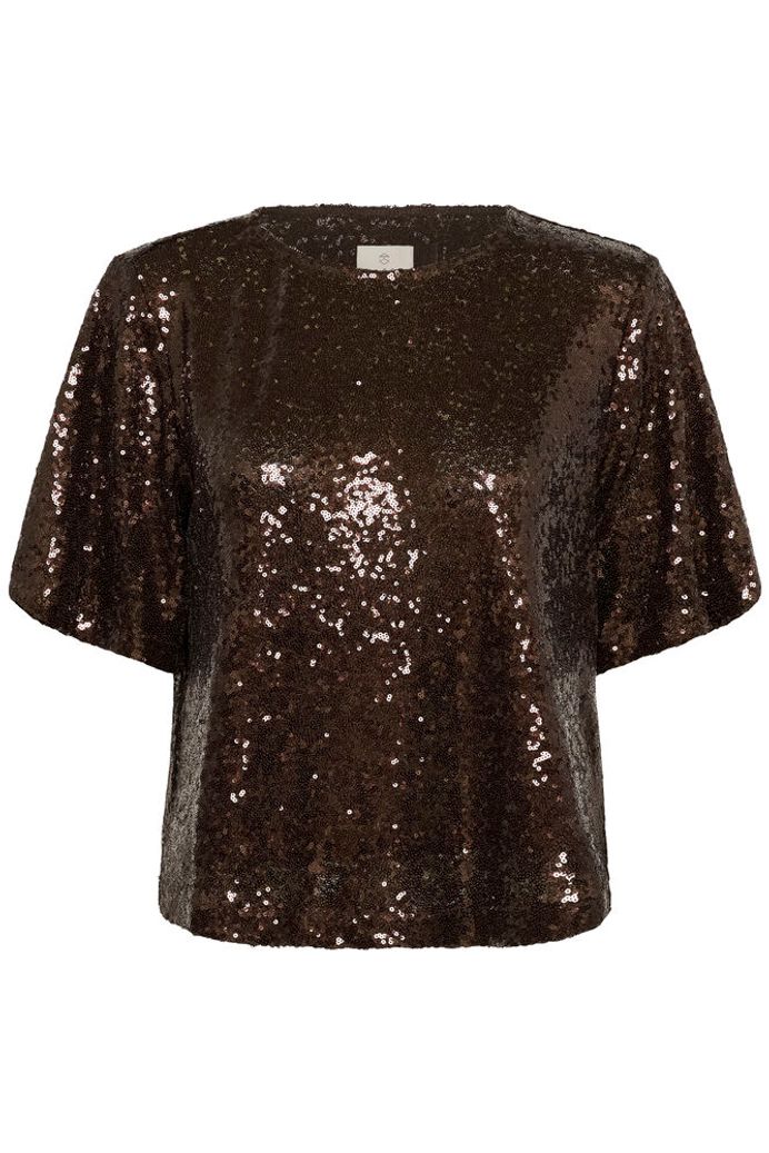 KAmiranda Sequin Blouse - Black Coffee