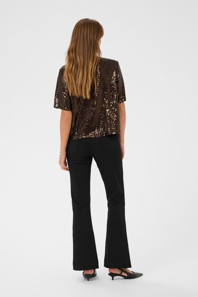 KAmiranda Sequin Blouse - Black Coffee