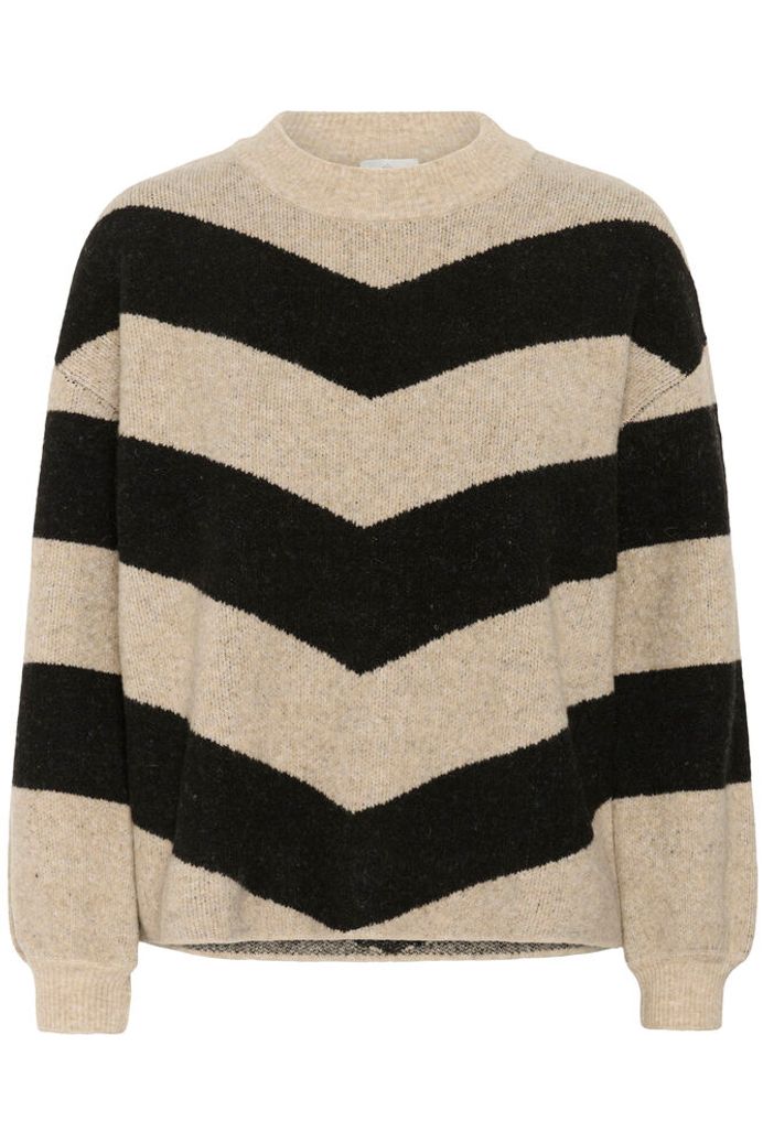 KAverana Knit Pullover - Feather Grey Melange / Black