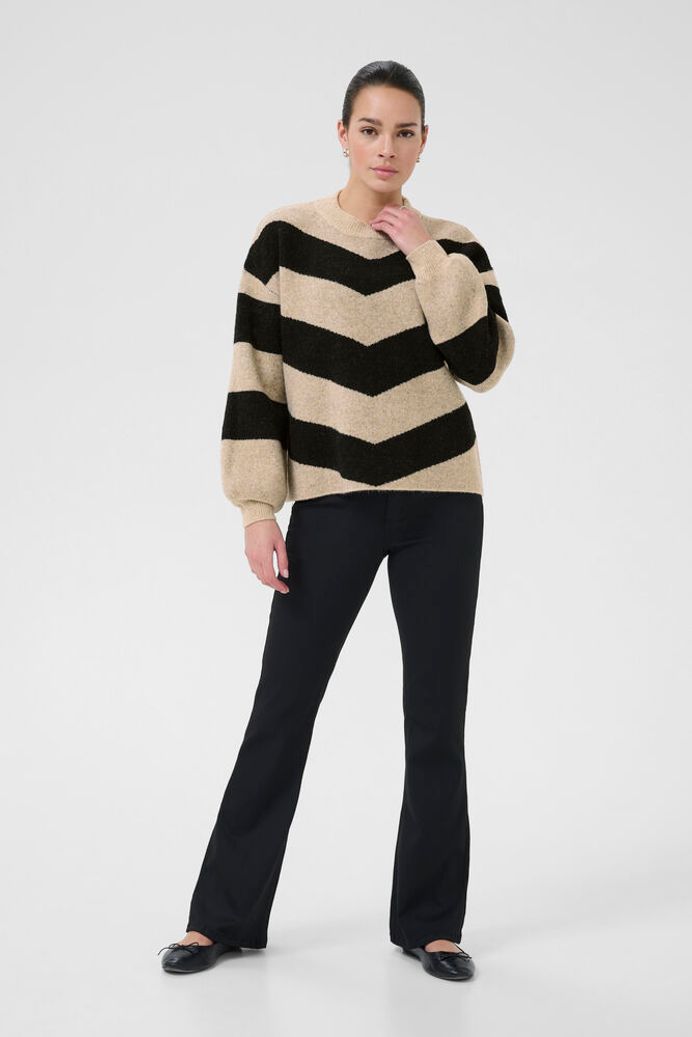 KAverana Knit Pullover - Feather Grey Melange / Black