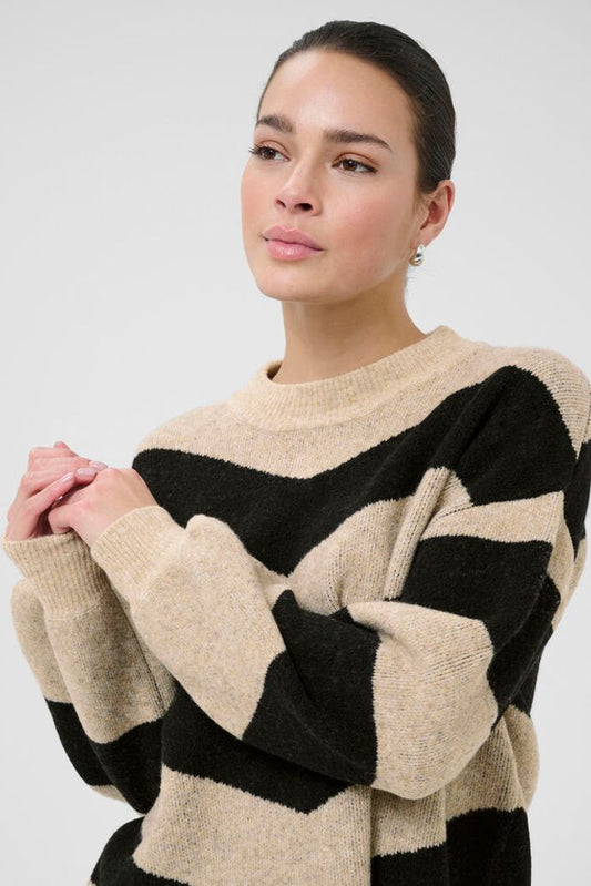 KAverana Knit Pullover - Feather Grey Melange / Black