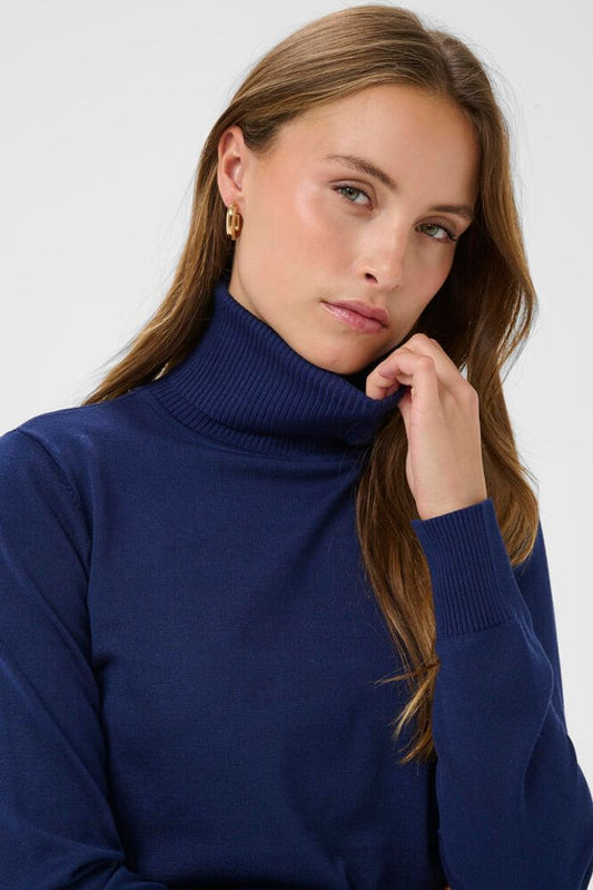 MilaSZ Rollneck Pullover - Navy Peony