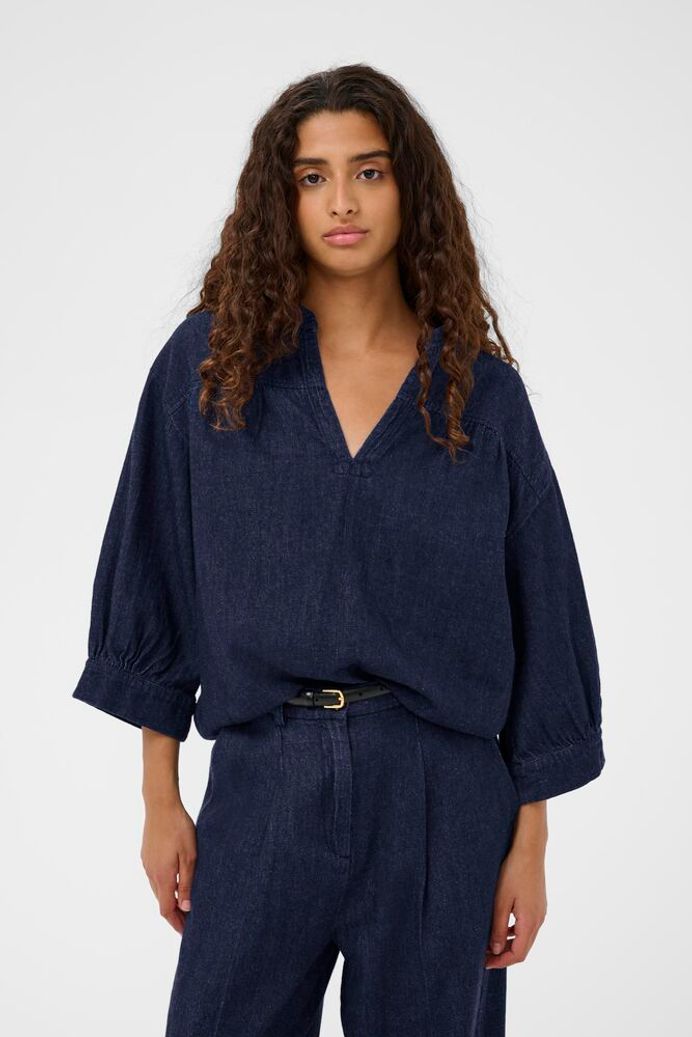 SLChaman Toledo Blouse - Dark Blue Denim