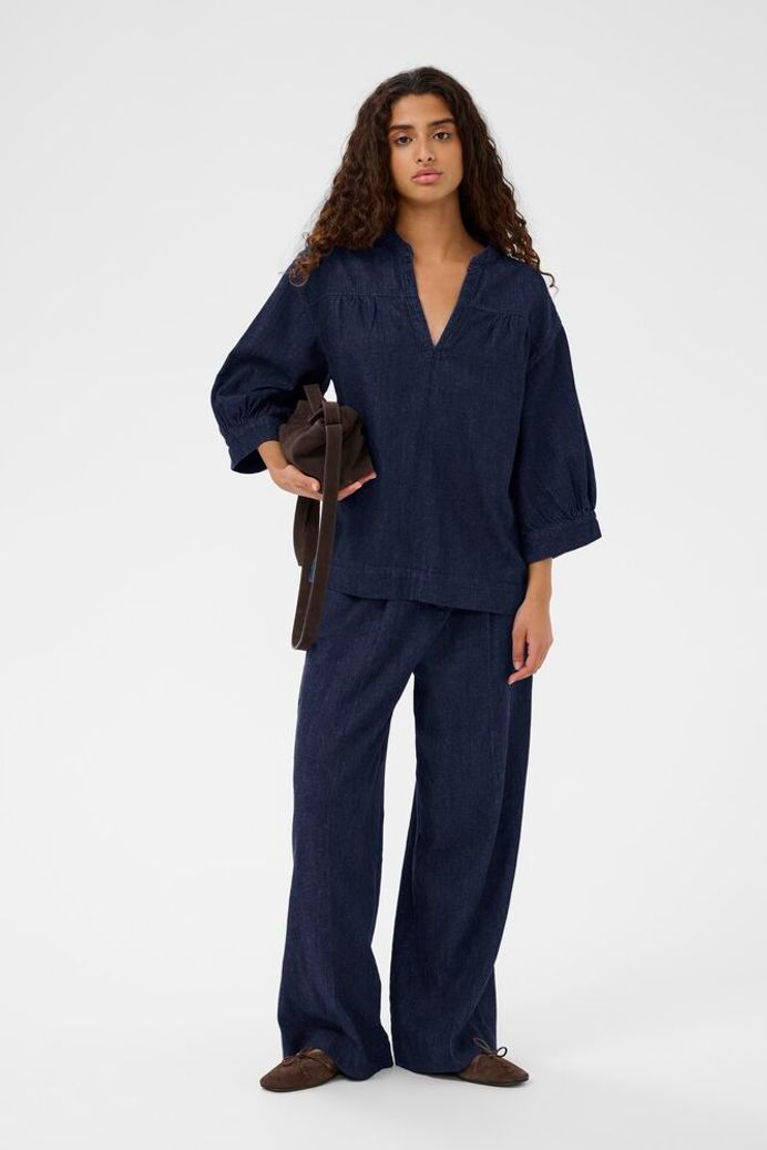 SLChaman Toledo Blouse - Dark Blue Denim