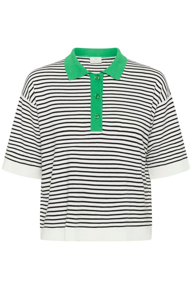 KAlizza Polo Knit - Chalk / Black Fine Stripe