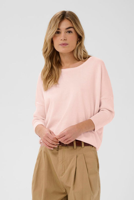 MilaSZ Round Neck Pullover - Chalk Pink