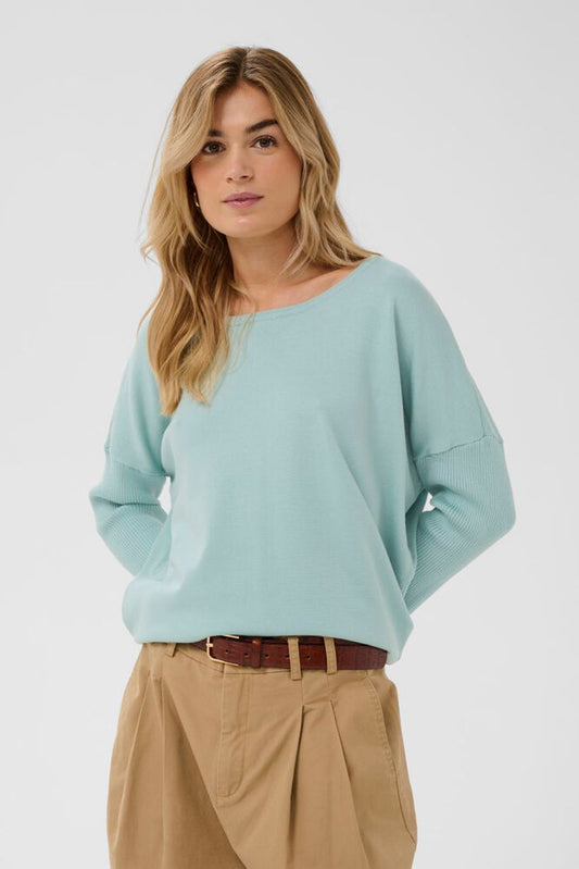 MilaSZ Round Neck Pullover - Ether Blue