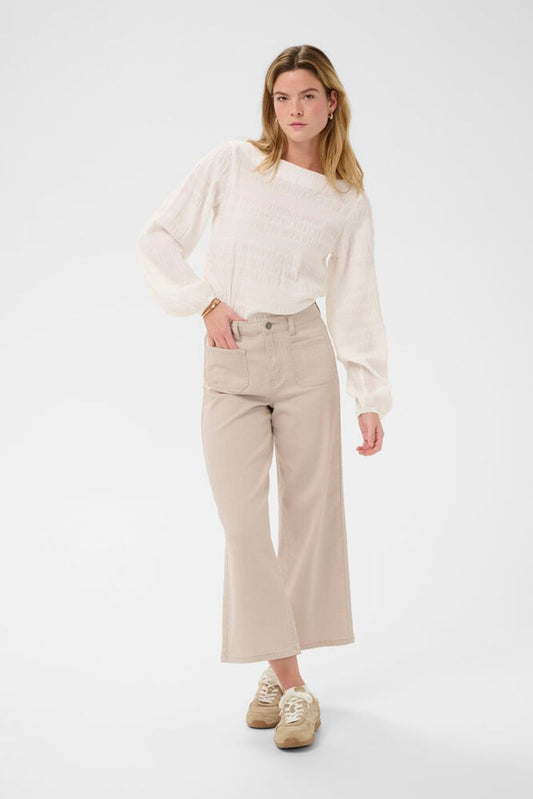 KAbrook High Waisted Cropped Fit Jeans - Moonbeam