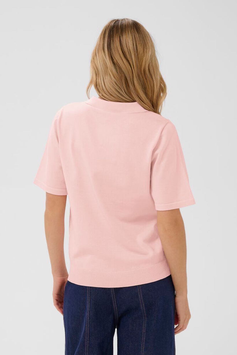 MilaSZ Short Sleeve Polo Pullover - Chalk Pink