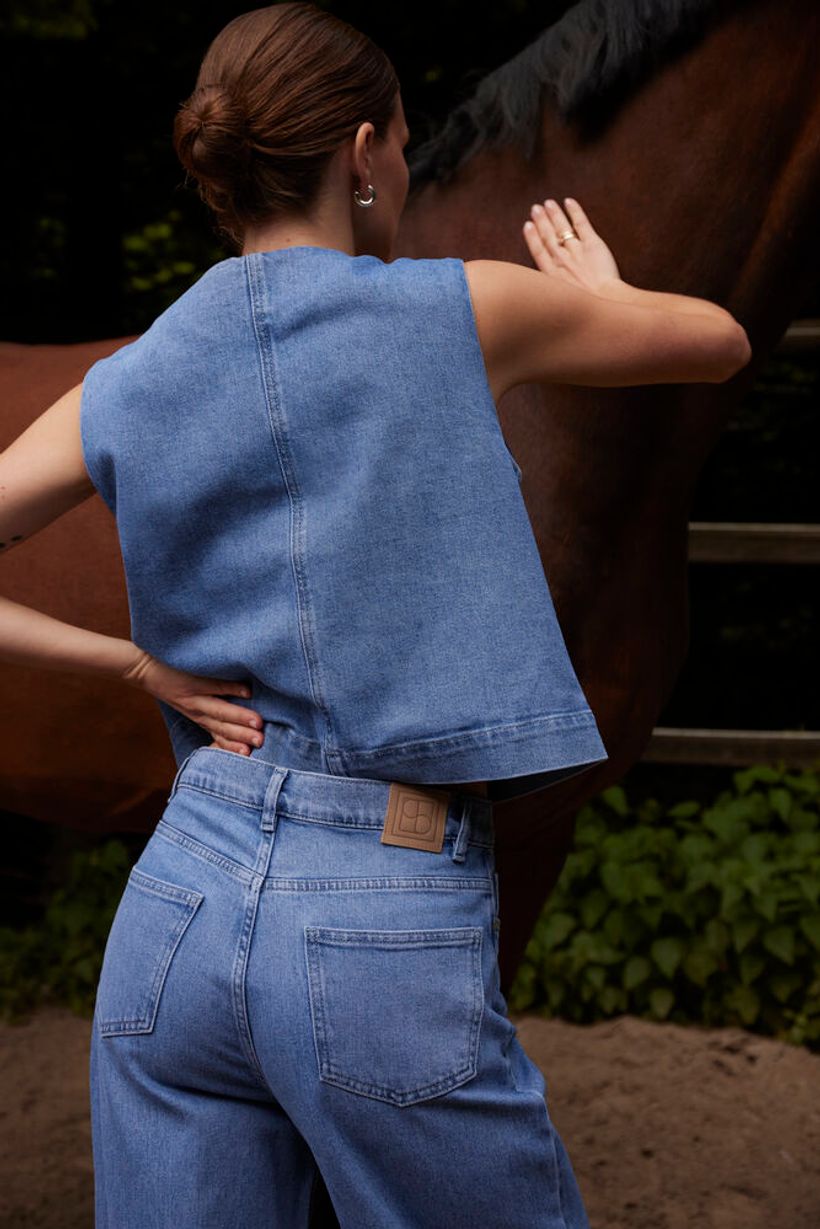 SLRinatina Waistcoat - Medium Blue Denim