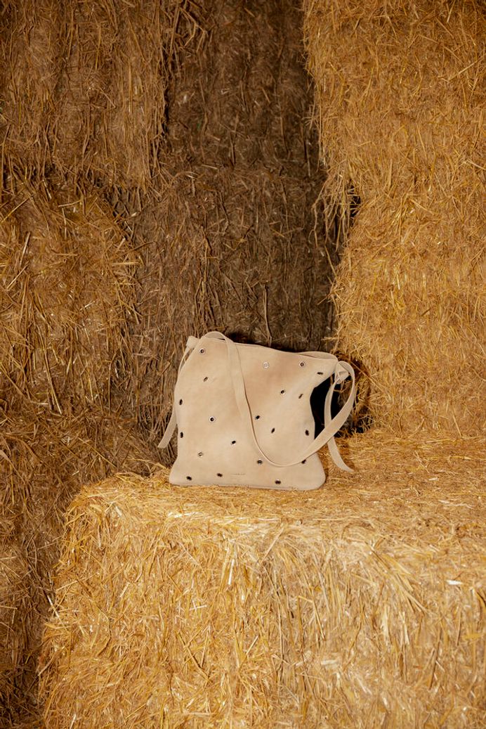 SLCalilje Eyelets Suede Bag - White Pepper