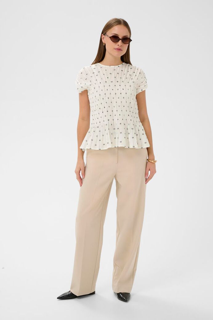 SLAmelie Blouse - White With Black Dots