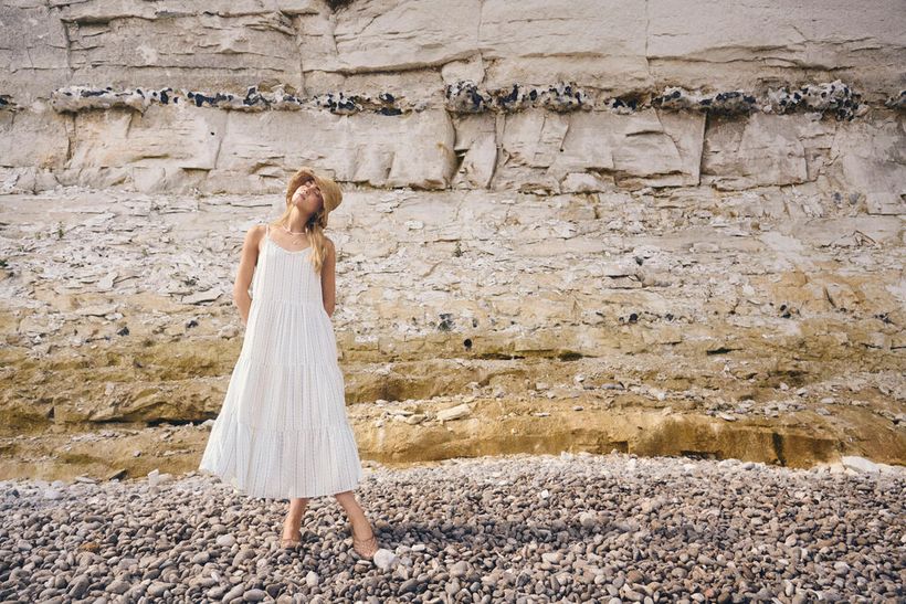 EdaSZ Maxi Strap Dress - Ice Vallarta Flower Stripes