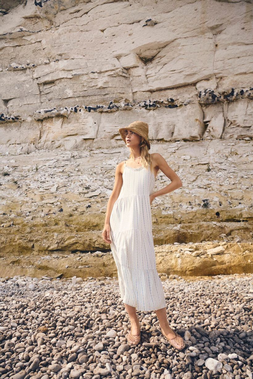EdaSZ Maxi Strap Dress - Ice Vallarta Flower Stripes