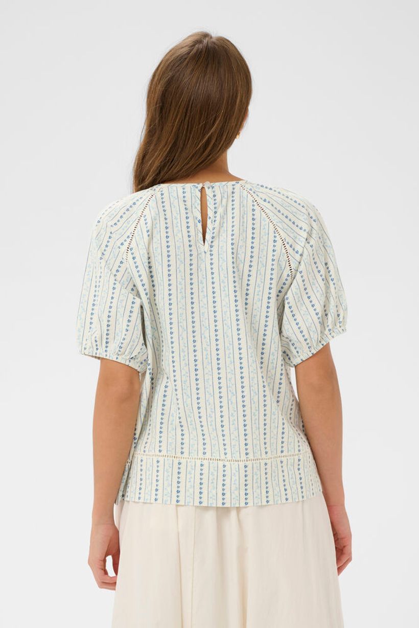 RajaSZ Blouse - Ice Vallarta Flower Stripes