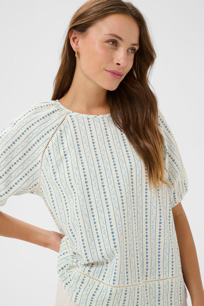 RajaSZ Blouse - Ice Vallarta Flower Stripes