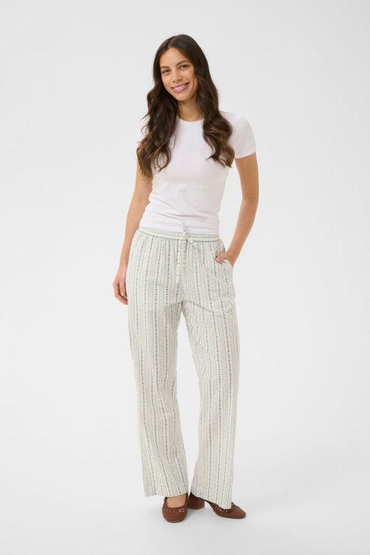 RajaSZ Trousers - Ice Vallarta Flower Stripes