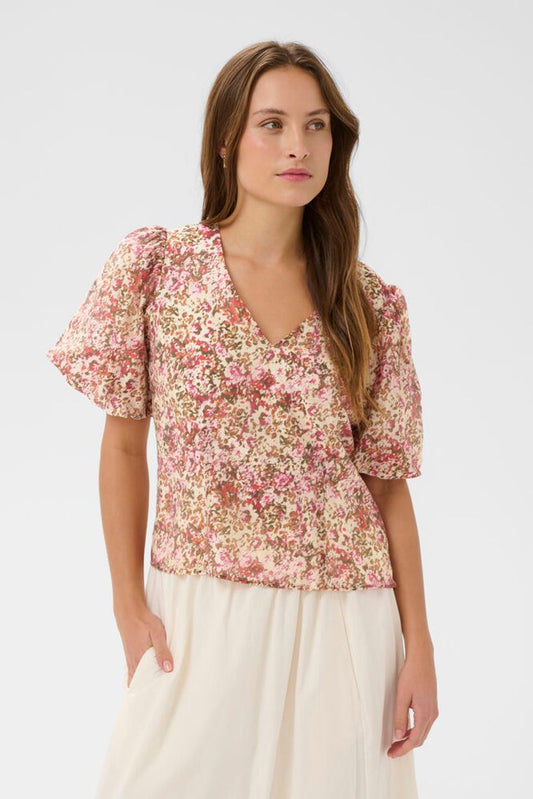 RainieSZ Blouse - Ballerina Brushed Pink Blooms
