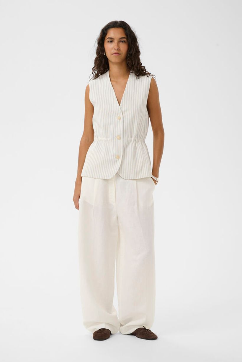 SLCandela Waistcoat - White With Blue Stripes