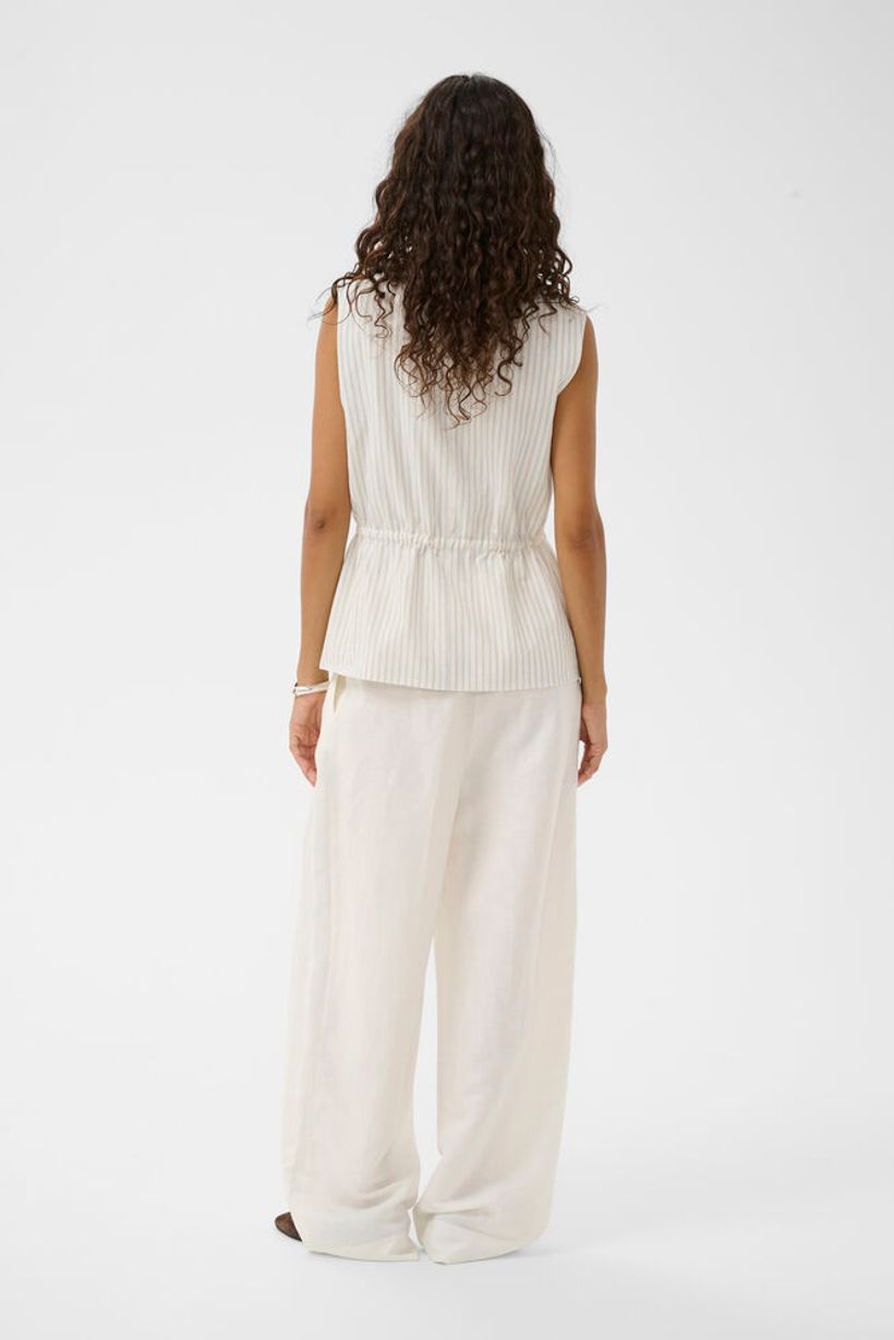 SLCandela Waistcoat - White With Blue Stripes