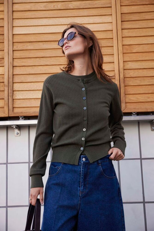 SLSpina Cardigan - Grape Leaf