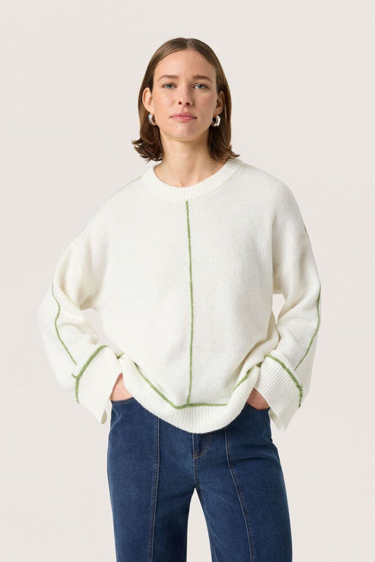 SLAmani Contrast Pullover - Broken White
