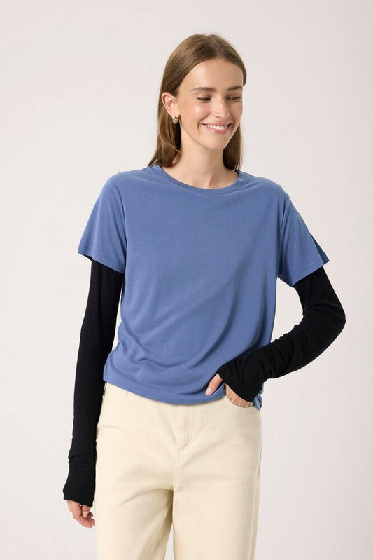 SLColumbine Crew Neck T- Shirt - Bijou Blue