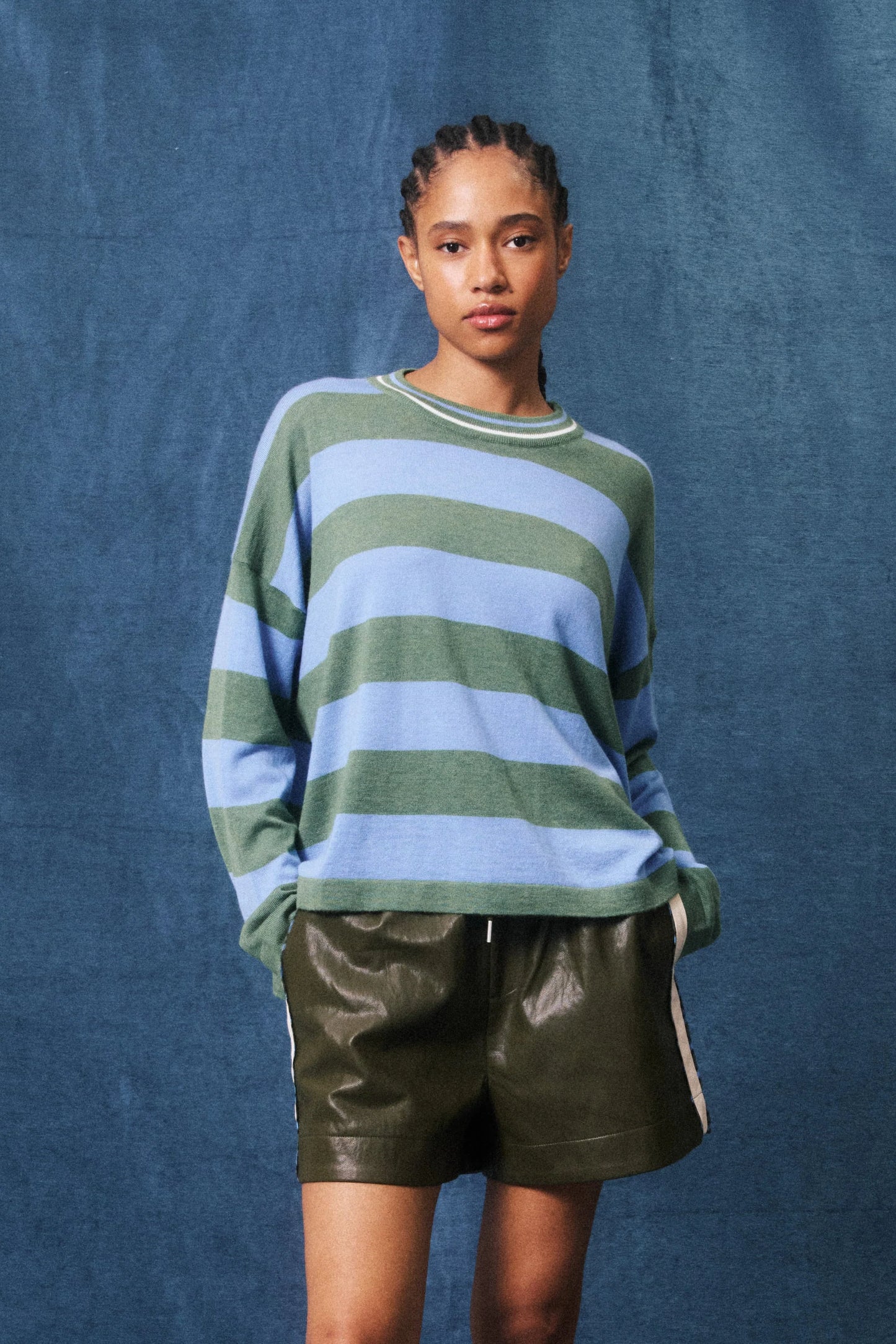 Ivana Stripe Pullover - Blue/Green
