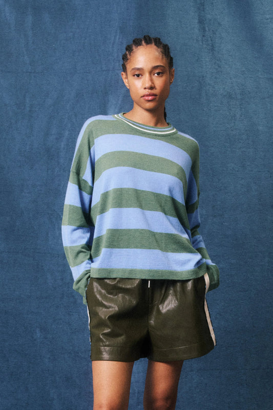 Ivana Stripe Pullover - Blue/Green