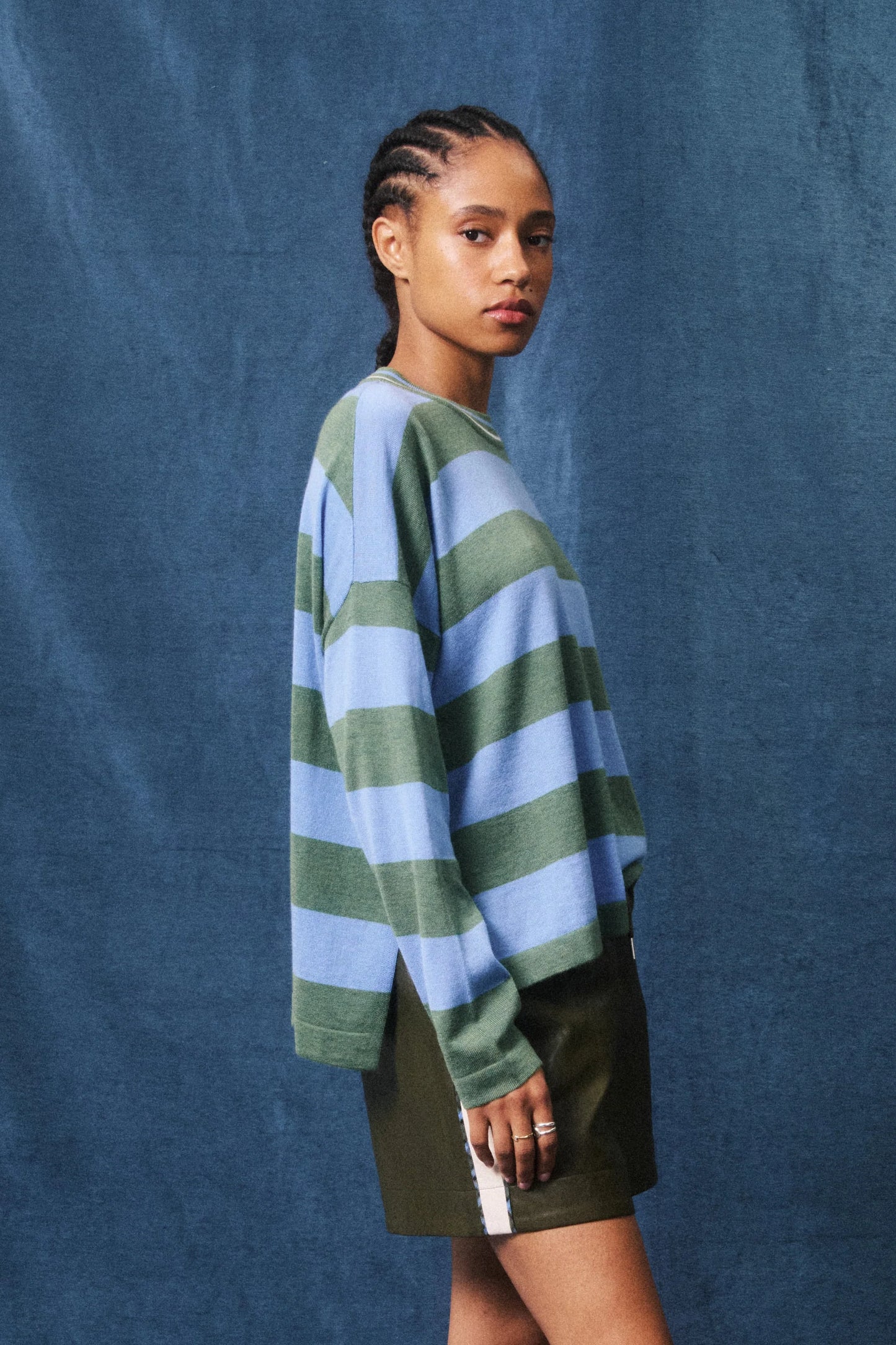 Ivana Stripe Pullover - Blue/Green