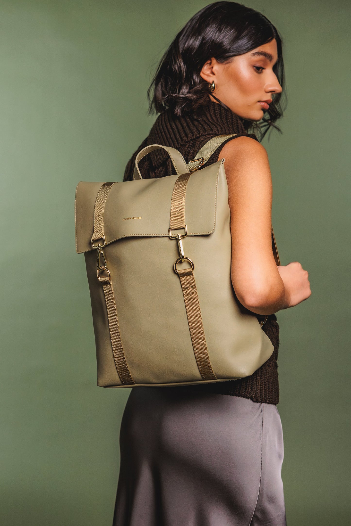 Double Clip Backpack - Soft Green