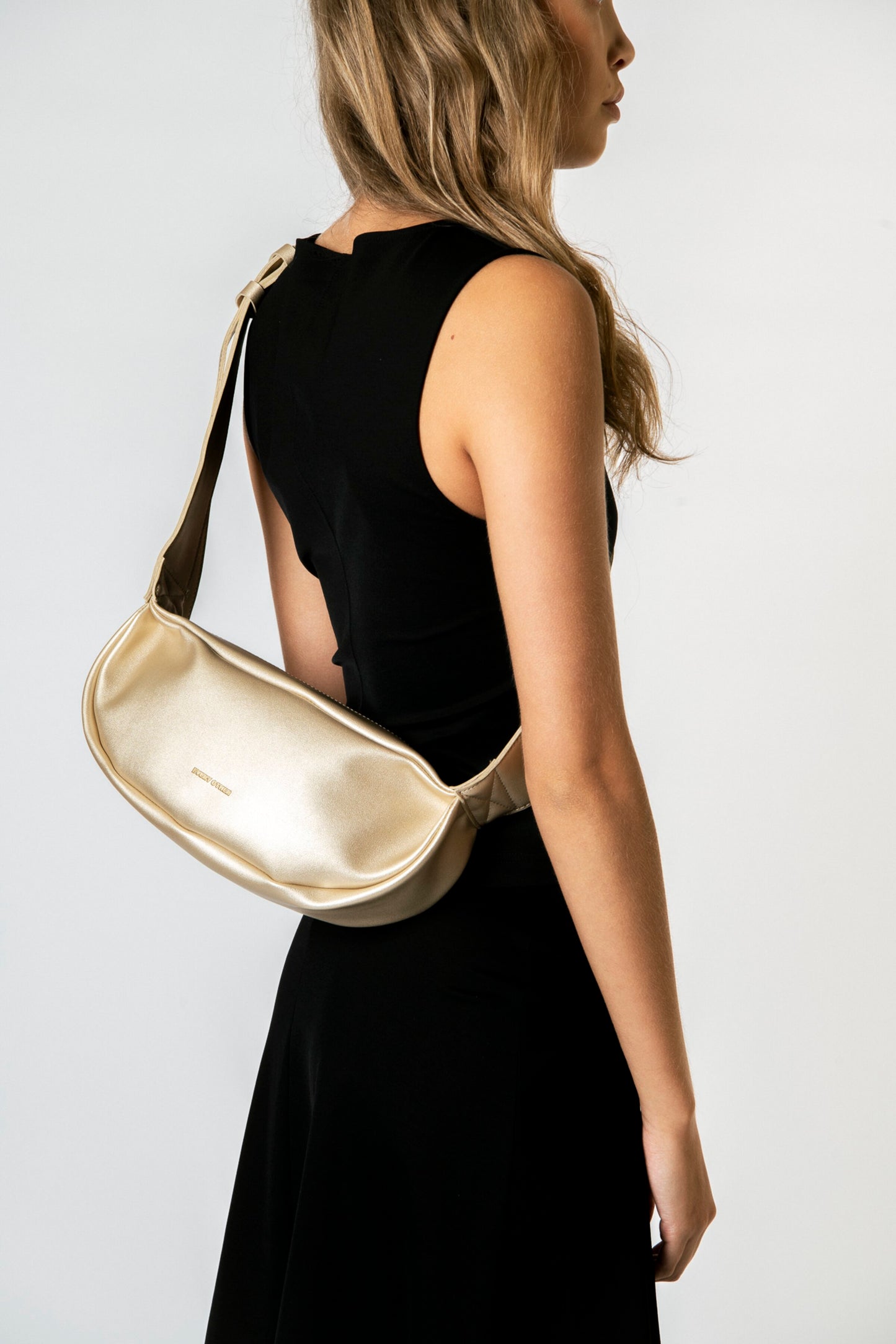 Soft Crescent Bag - Gold