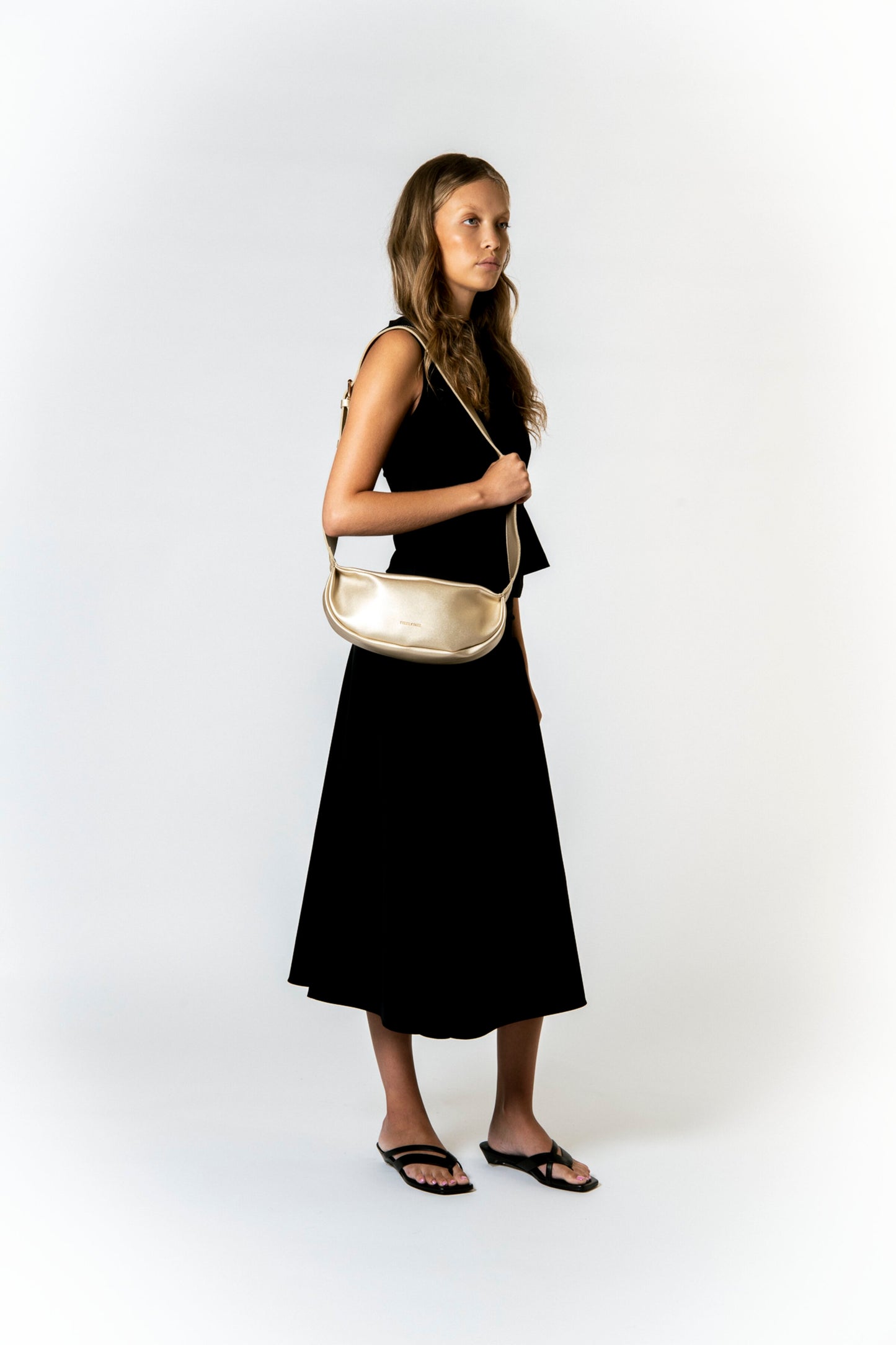Soft Crescent Bag - Gold