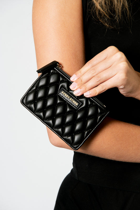 Quilted Card Holder - Black