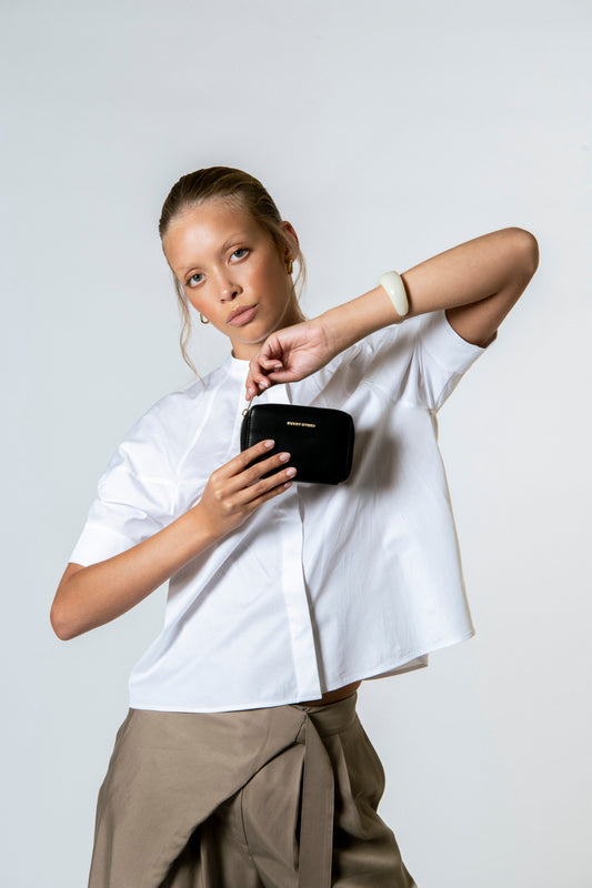 Zip Round Small Purse - Black