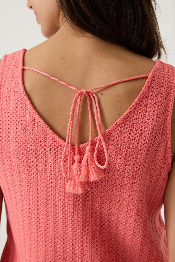 Knit Vest - Coral