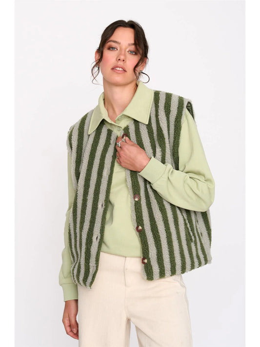 Striped Gilet - Green