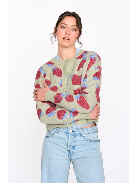 Strawberry Cardigan - Green