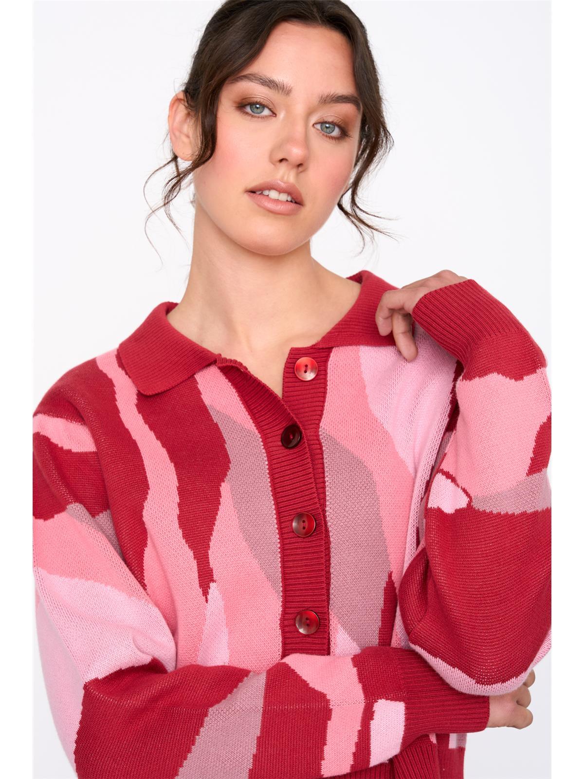 Cotton Knit Cardigan - Pink