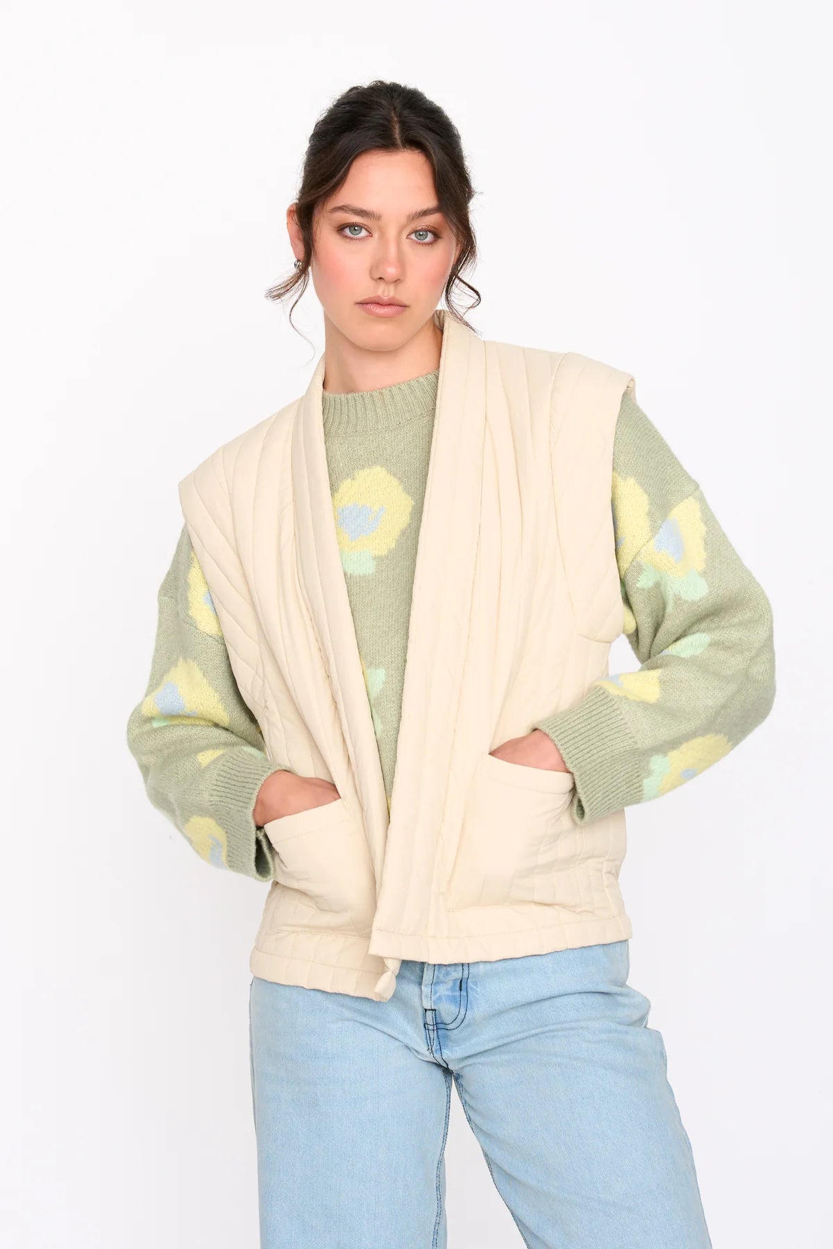 Quilted Gilet - Off White