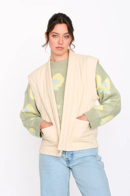 Quilted Gilet - Off White