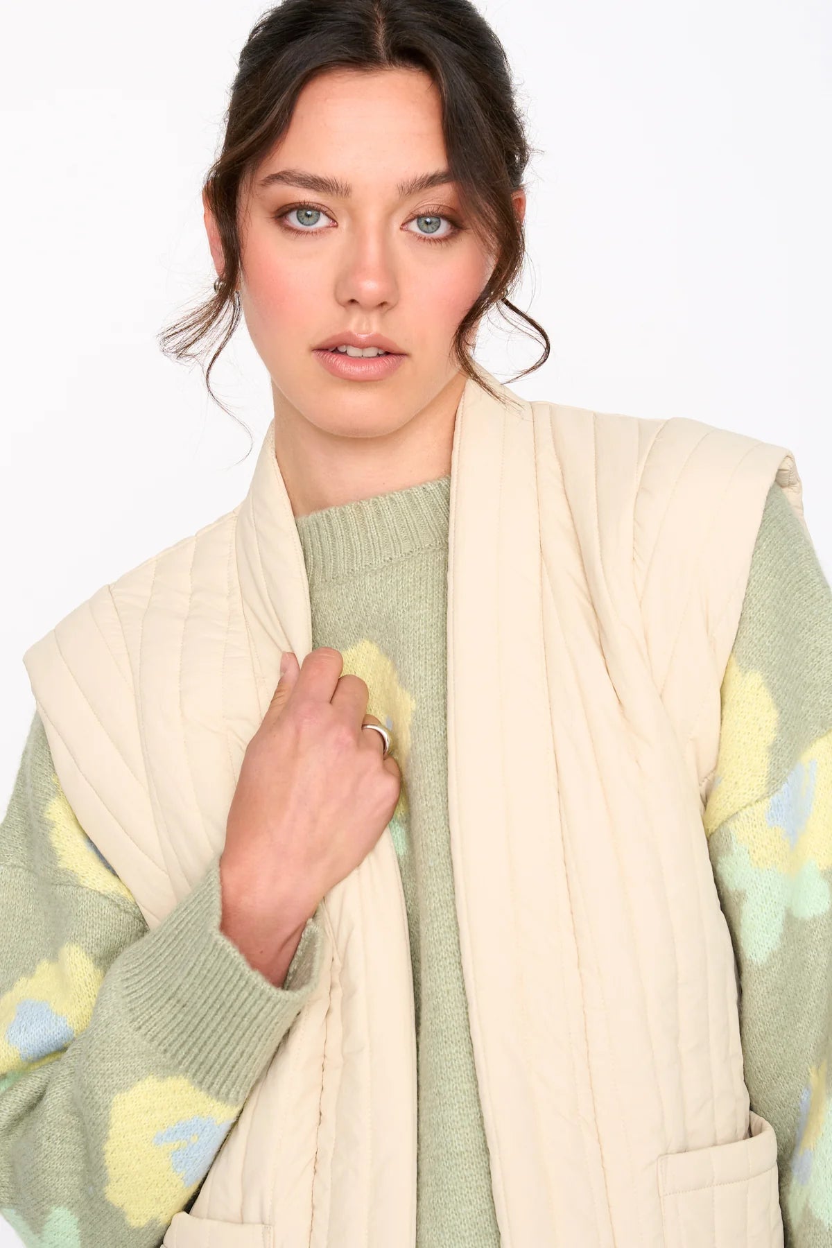 Quilted Gilet - Off White